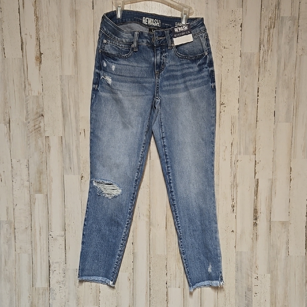 New with tag Rewash vintage Reunion womens distressed cropped jeans